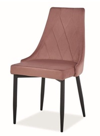 Стул для столовой Signal Meble Trix B Velvet Antique Pink/Black, 1 шт.