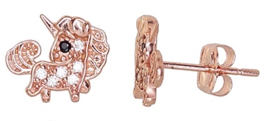 Diamond Sky Gold Earrings Unicorn