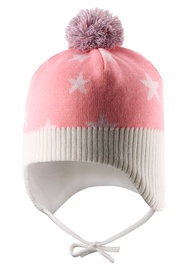 Kepurė Lassie Beanie Tane Bright Peach, balta/rožinė, 42-44 cm