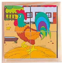Woodyland Picture Cubes Puzzle Farm Animals 4pcs 90922
