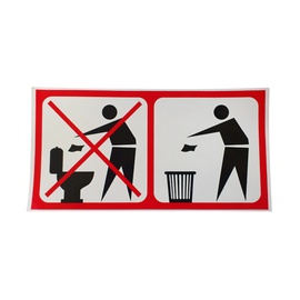Предупредительный знак Do Not Litter Sign Sticker 200x100mm Red/White