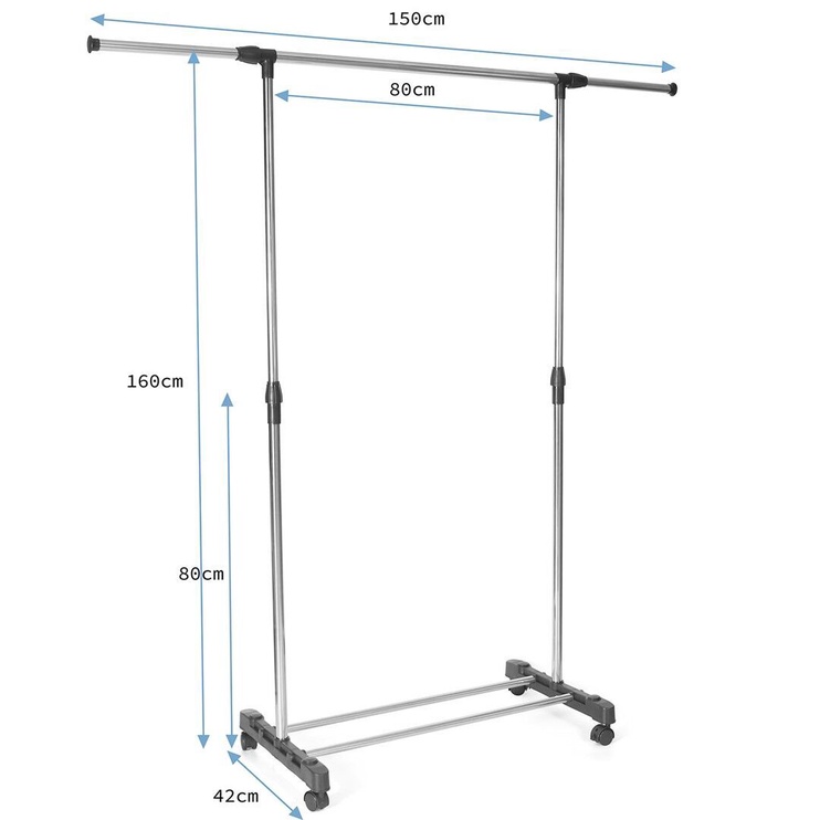 Drabužių kabykla Homede Ryle, 160 cm, pilka