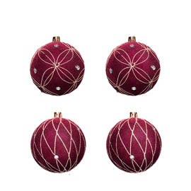Ziemassvētku eglītes rotaļlieta Christmas Touch SY20DGZB-387 Red, 4 gab.