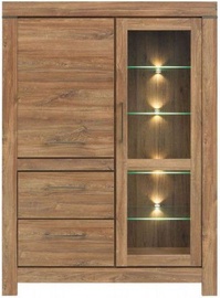 Black Red White Gent Glass Door Cabinet 115x158x42cm Stirling Oak