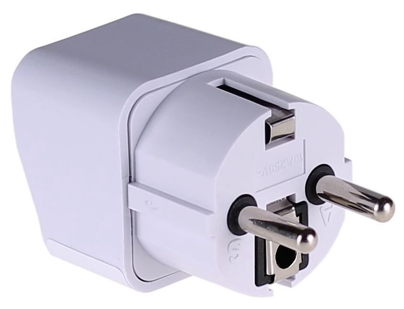 Adapteris Akyga US/AU/UK to EU Euro plug, US / AU / UK, balta