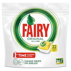 Trauku mazgājamās mašīnas kapsulas Fairy All in 1 Lemon, 22 gab.