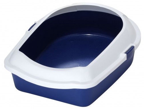 Кошачий туалет Europet Bernina Eco M Blue, синий/белый, oткрытый, 560x430x140 мм