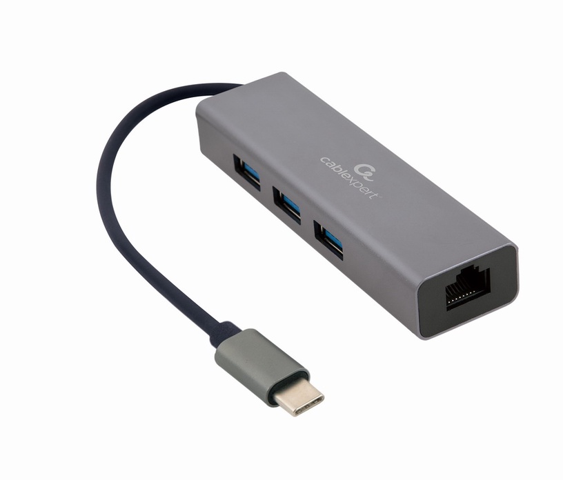 Адаптер Gembird 3-port USB 3.1 Hub With A Network Card