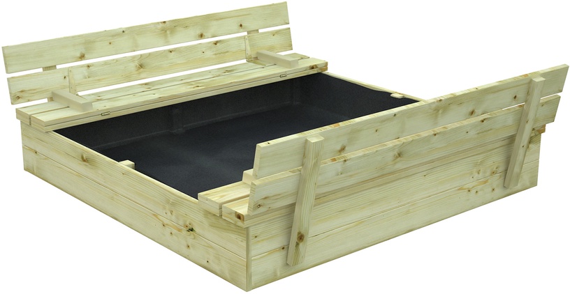 Rotaļu laukums 4IQ Wooden Sandbox Set Ryte, 127 cm x 127 cm x 21 cm