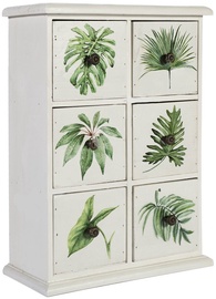 Home4you Vanity Cabinet With 6 drawers 30x13xH40cm Palm Leaf