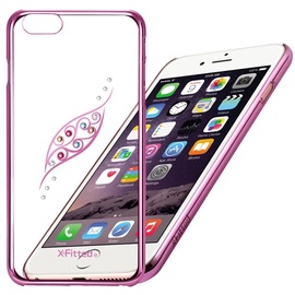 X-Fitted Graceful Leaf Swarovski Crystals Back Case For Apple iPhone 6/6s Pink