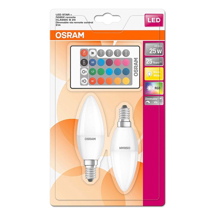 Лампочка Osram LED, rgb, E14, 4.5 Вт, 250 лм
