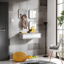 ASM Wally II Hallway Wall Unit Set Gray/Glossy White