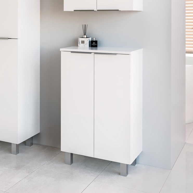 Отдельностоящий шкаф для ванной комнаты Domoletti UA50DL-3, белый, 29.6 см x 50 см x 84 см