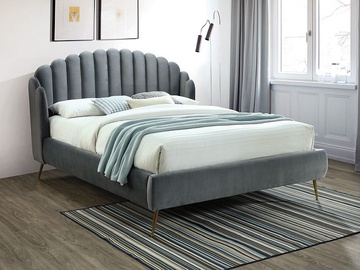 Кровать, 160 x 200 cm, серый, с решеткой