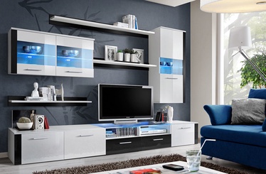 ASM Logo Fresh Living Room Wall Unit Set White/Black