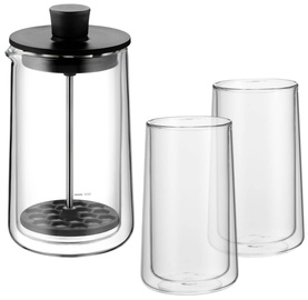 WMF Coffee Time Milk Frother Set With 2 Double-Walled Glasses