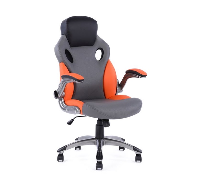 Kėdė Domoletti BIRO 66x67x112-122 cm, pilka/oranžinė