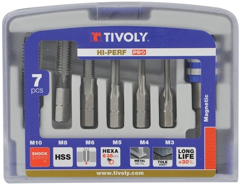 Urbju komplekts Tivoly HSS machine tap set, tērauds, Sešstūris, 7 gab.