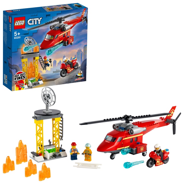 Konstruktors LEGO City Ugunsdzēsēju glābšanas helikopters 60281, 212 gab.