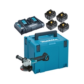Makita DGA504 Cordless Angle Grinder with 4x5.0 Batteries