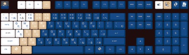 Klaviatuuri kate Traitors UKIYO-E Keycap Set, PBT (US), sinine/valge/oranž