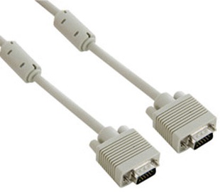 4World Monitor Cable SVGA D-Sub Ferrite 5m Grey