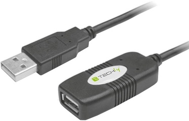 Techly Active Extension Cable USB M / USB F Black 10m