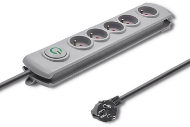 Qoltec Surge Protector Power Strip 3m Gray