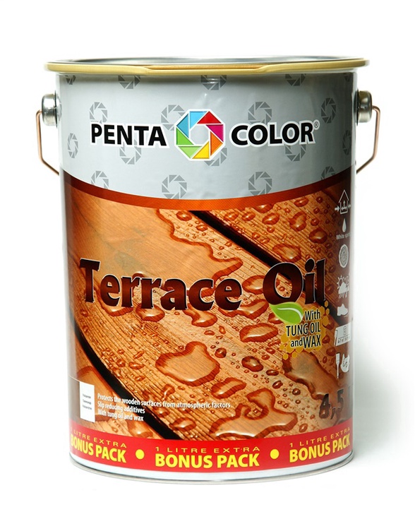 Eļļa terasēm Pentacolor Terrace Oil, pelēka, 4.5 l