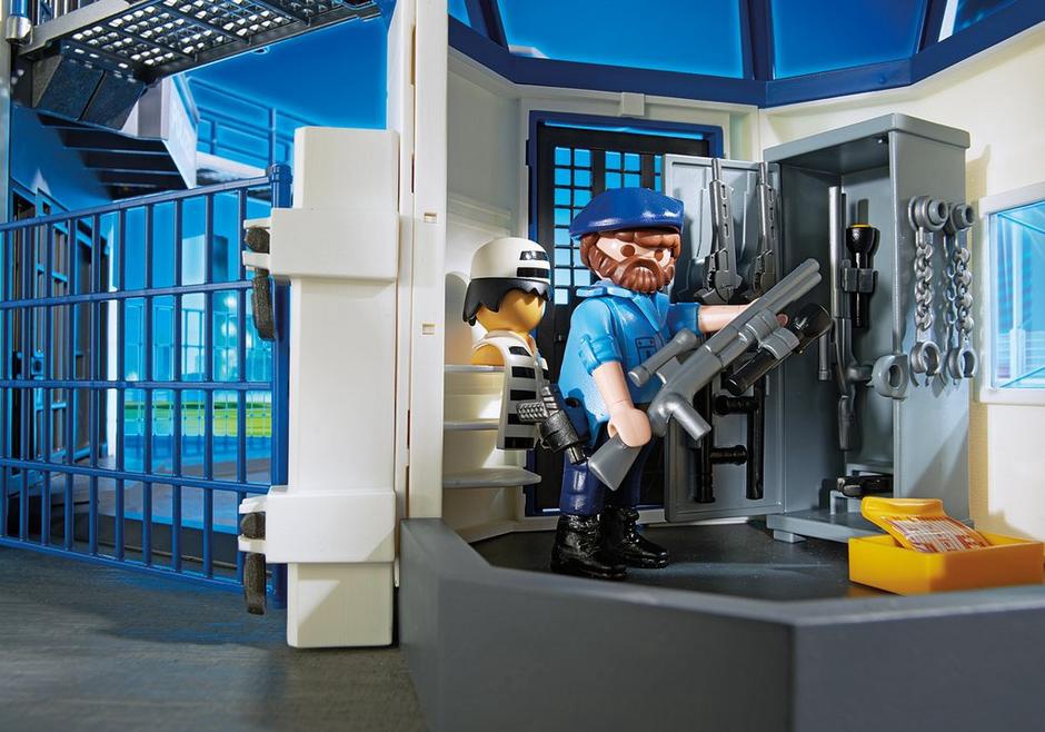 police headquarters with prison playmobil