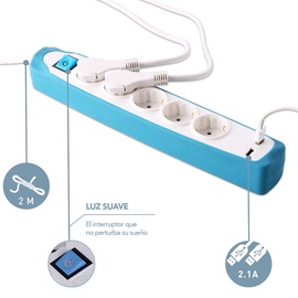 Buitinis ilgintuvas Electraline, 3 x 1 mm², 2 m, 5 lizdų