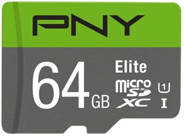Mälukaart PNY Elite 64GB microSDXC UHS-I Class 10 w/Adapter