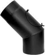 Kamina ühendustoru Jeremias Chimney Elbow Pipe with Revision Black 45º 120mm