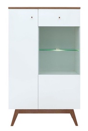 Black Red White Heda REG1D1W Glass Door Cabinet White/Larch Sibiu Gold