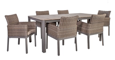 Home4you Admiral Table And 6 Chairs Set Grey