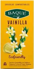 Cafe Baque Vanilla greitai suyrančios kavos kapsulės, 10 vnt.