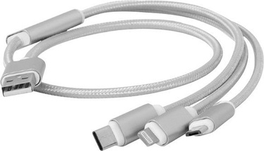 Vads Cablexpert USB 3-in-1 Charging Cable USB, Micro USB, 1 m, sudraba