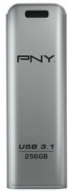 USB zibatmiņa PNY Elite Steel 3.1, pelēka, 256 GB