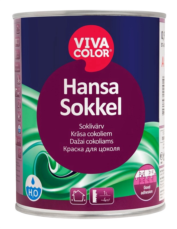 Fassaadivärv Vivacolor Hansa Sokkel, valge, 0.9 l