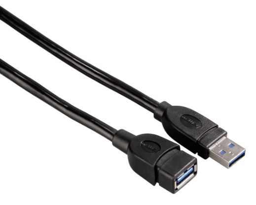 Провод Hama USB 3.0, USB 3.0, 0.5 м, черный