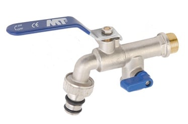 Krāns MT Garden Valve Tap With Two Branches 4148 1/2x3/4x3/4" Blue