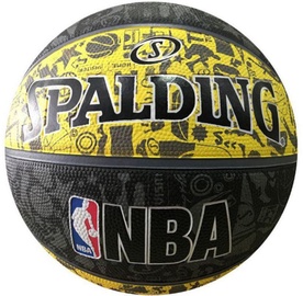Spalding NBA Graffiti Rubber Ball 83307Z Black/Yellow Size 7
