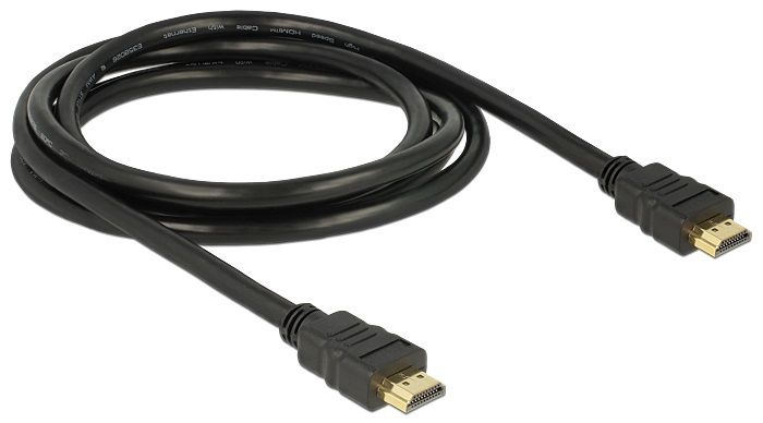 Laidas Delock High Speed HDMI /Ethernet 4K HDMI male, HDMI male, 2 m, juoda