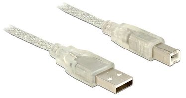 Laidas Delock USB 2.0 A male, USB 2.0 B male, 5 m, pilka