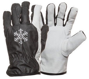 Рабочие перчатки DD, натуральная кожа, белый/черный, 9