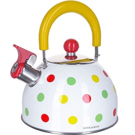 Mayer&Boch Whistling Kettle White With Colorful Dots 2l