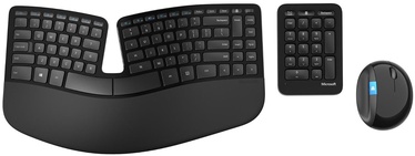 Klaviatūra Microsoft Sculpt Ergonomic Desktop EN/RU, melna, bezvadu