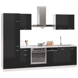 Кухонный гарнитур VLX 7 Piece Set, черный, 2.95 м
