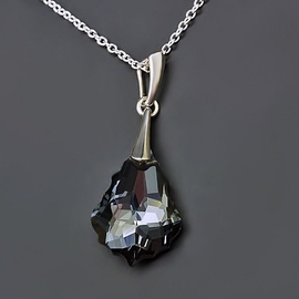 Diamond Sky Pendant Baroque IV Silver Night With Crystals From Swarovski